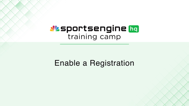 Enable Registration